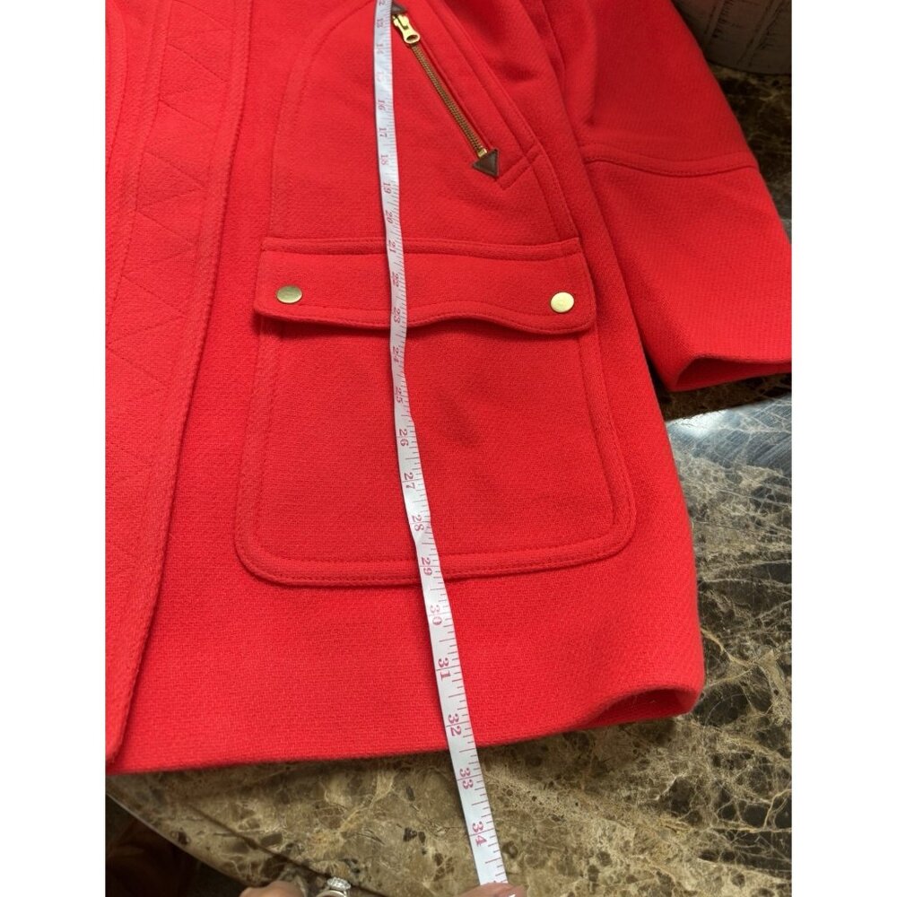 J Crew Women’s ChateauParka Bright  Magenta in Italian Stadium-Cloth Wool Sz 6 - Picture 8 of 12